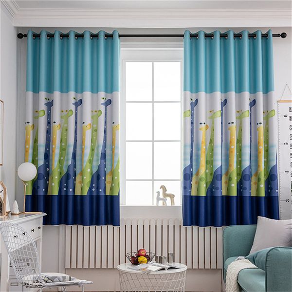 

window blinds blackout curtains high shading lovely giraffe cartoon print curtain for children's room living room decoration