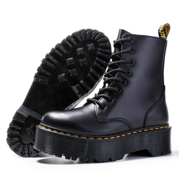 

Толстый каблук Женщины мартеновские сапог лодыжка обувь натуральная кожа сапоги корова мышца подошва зашнуровать ботинки коренастых пяток для даст zy840