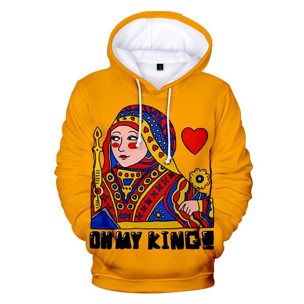 

new fashion playing cards poker funny queen 3d hoodies pullover men women hoodie hoody casual long sleeve hooded sweatshirt, Black