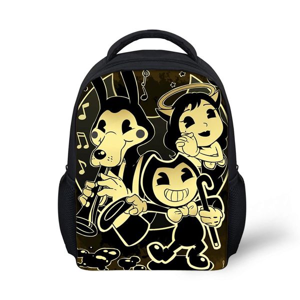

small 12 inch school backpack for baby kids cartoon bendy and ink machine toddler bag children bookbag boys daypack