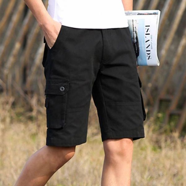 

new shorts men summer mens pocket beach solid color knee-length trouser shorts pants comfortable men 2019