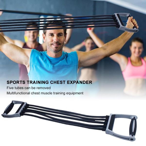 

chest expander gum for fitness booty belt elastic bodybuilding training five-tube detachable chest muscle exercise equipment