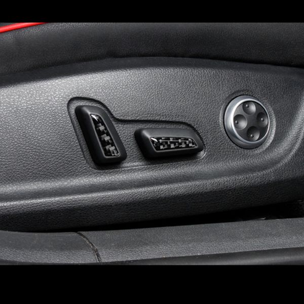 Carbon Fiber Seat Adjustment Buttons Panel Decoration Cover Sticker Trim For Audi A4 B9 2017 2019 Interior Accessories Accessories For Car Interior