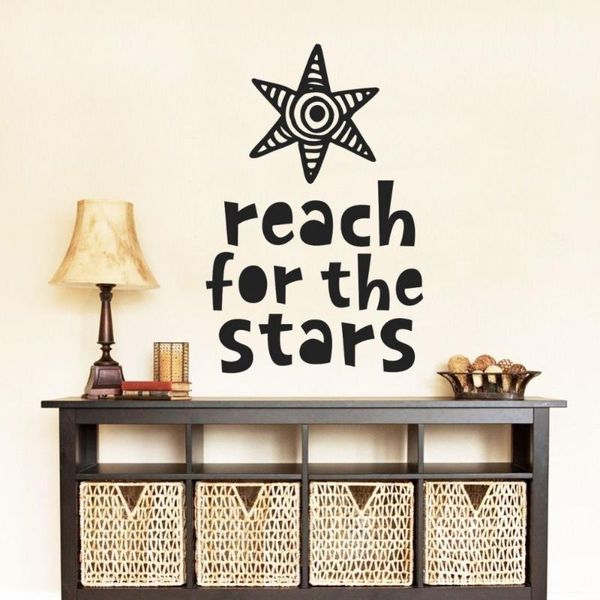 

reach for the stars wall sticker word text design for living room and kids room decoration a001718