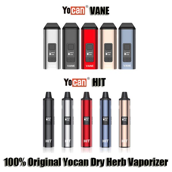 

100% Original Yocan Vane Main and Yocan Hit Dry Herb Vaporizer Kit OLED Display Ceramic Chamber 1100mah 1400mah Pen 5 Colors DHL Free