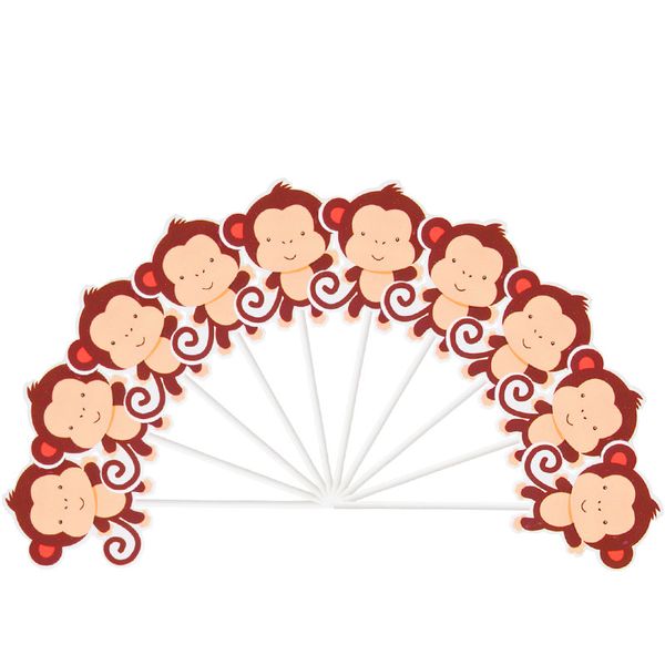 

10pcs/lot cute monkey theme party cupcake ers for family baby shower birthday party decoration supplies