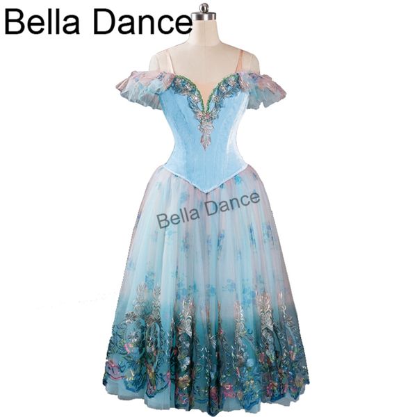 

stage wear blue velvet lyrical professional ballet dress long skirts women performance clssical costume bt9116, Black;red