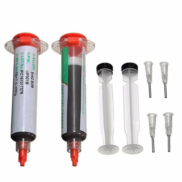 

2x50g needle shaped solder paste lead-low temperature smt 138 degree melting point for welding working