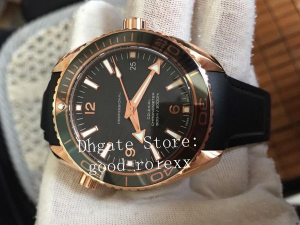 

luxury xf factory rose gold automatic watch mens axial cal.8501 ceramic bezel professional dive eta 600m men watches rubber wristwatches, Slivery;brown