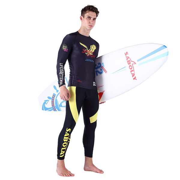 

autumn men rush guards t-shirt upf 50+ sun protection male swimwear long sleeve close-fitting tshirt rushguard ny011