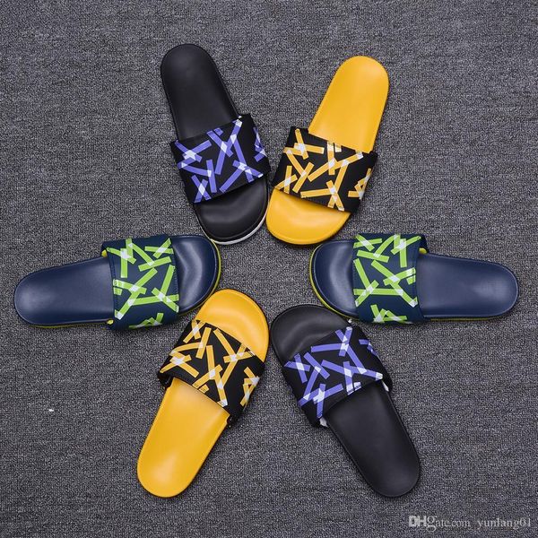 

40-45 brand fashion striped slipper flip flops summer beach street casual outdoor indoor men black white red grey slippers sandals
