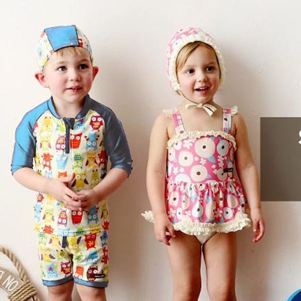 

insenbihouse owl insenbihouse children's swimsuit owl swimsuit children's, White;black