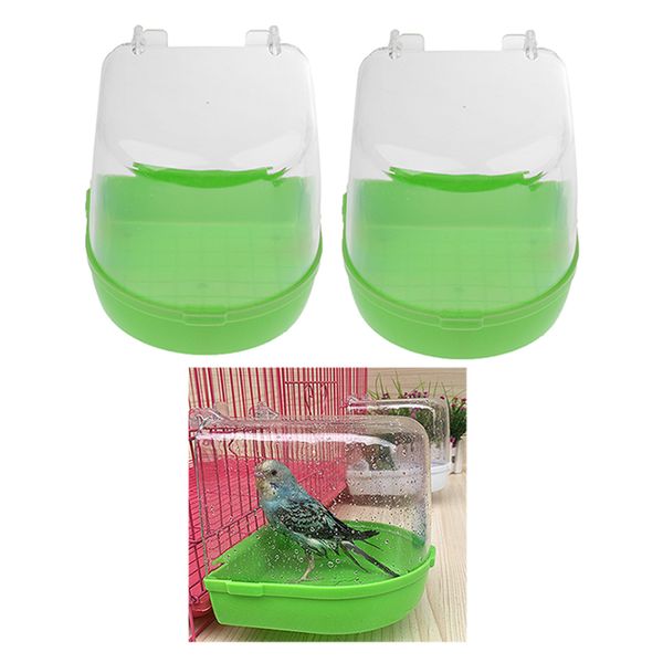 

2x pet bath supplies hamster mice rat plastic bathroom cage box toilet green