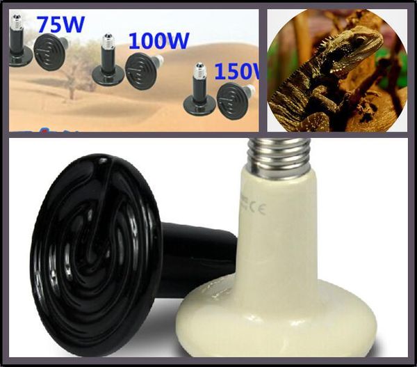 

110v/220v 150w ceramic emitter heated pet appliances reptile heat lamp light