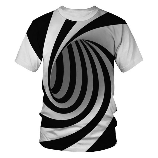 

2019 men's short-sleeved t-shirt vortex print creative t-shirt running short sleeve comfortable shirt men plus size 40j5, Black;red