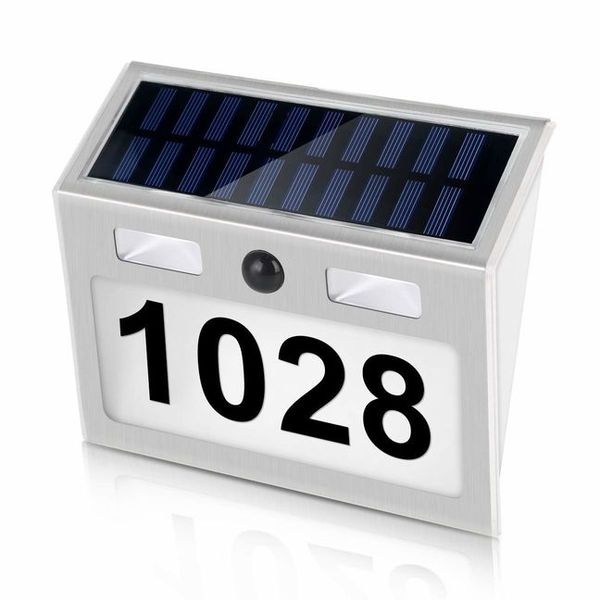 

solar house number lights address numbers plaque motion sensor door number lights wall mount for door fence mailbox