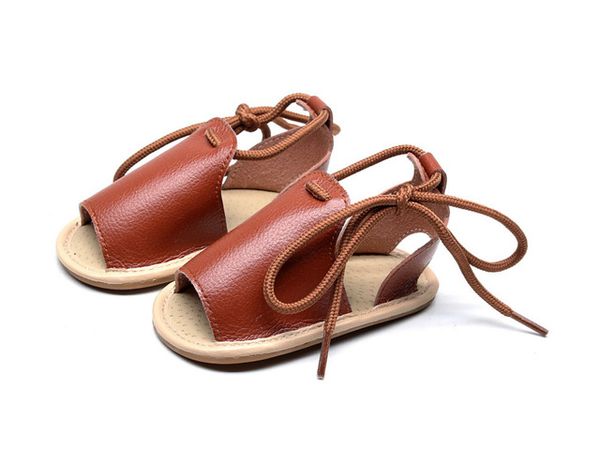 

new lace-up baby casual shoes for girls boys infant sandals newborn baby slip-resistant slippers prewalker beach sandal shoes, Black