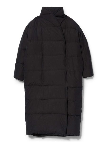 

winter women's warm long down jacket stand collar long jacket solid color outwear, Black