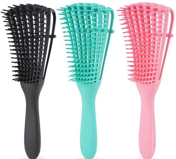 

detangling brush for natural hair,massage comb for afro america 3a to 4c kinky wavy curly coily hair,anti-knotting multi-functional comb dhl, Silver