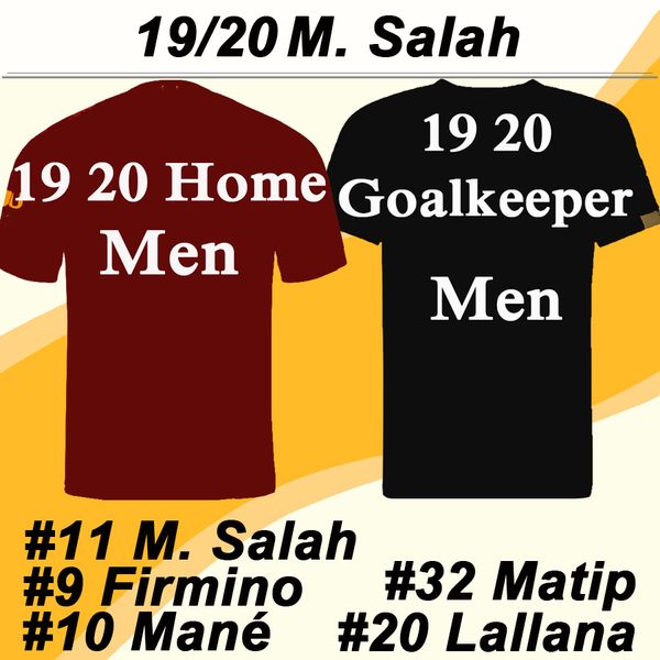

2019 20 m alah mane home goalkeeper occer jer ey firmino lallana m alah men football hirt new matip turridge hort leeve uniform
