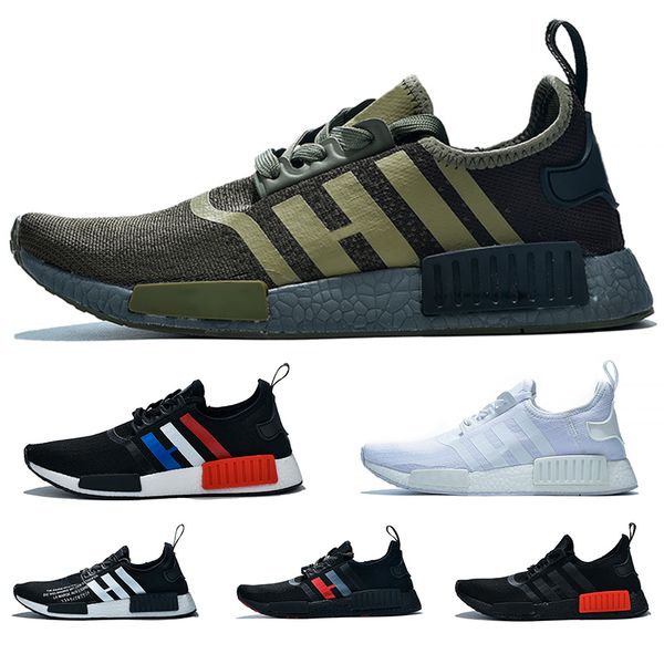 

r1 human race running shoes pharrell williams mens sneakers bred og classic oreo men women mastermind japan sports size 36-45, White;red