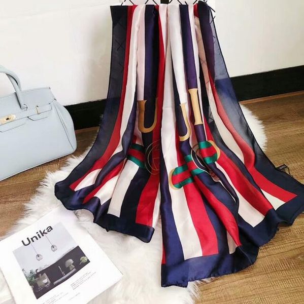

Brand 4 colors silk scarf High Quality Designer women brand Orange shawl scarfs fashion long ring Shawl Wrap Christmas gift