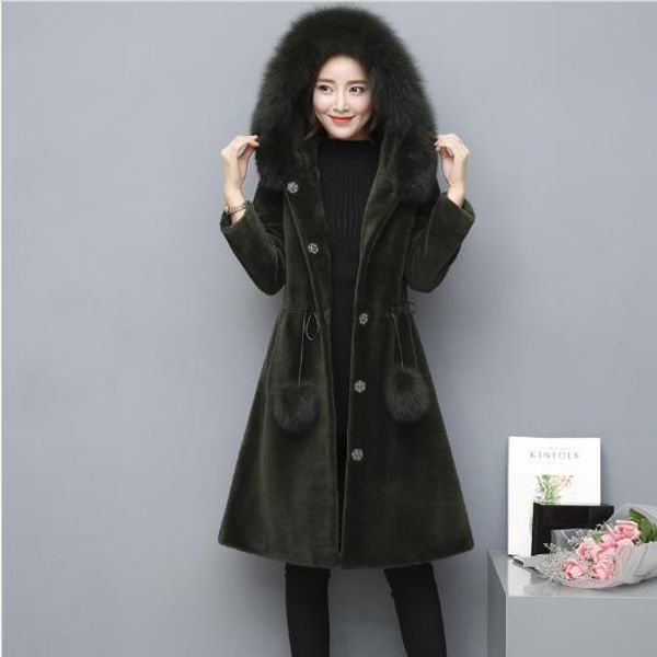 

new 2019 winter women's faux fur coat artificial fur overcoat furry jacket femme plus size warm fake outwear z75, Black