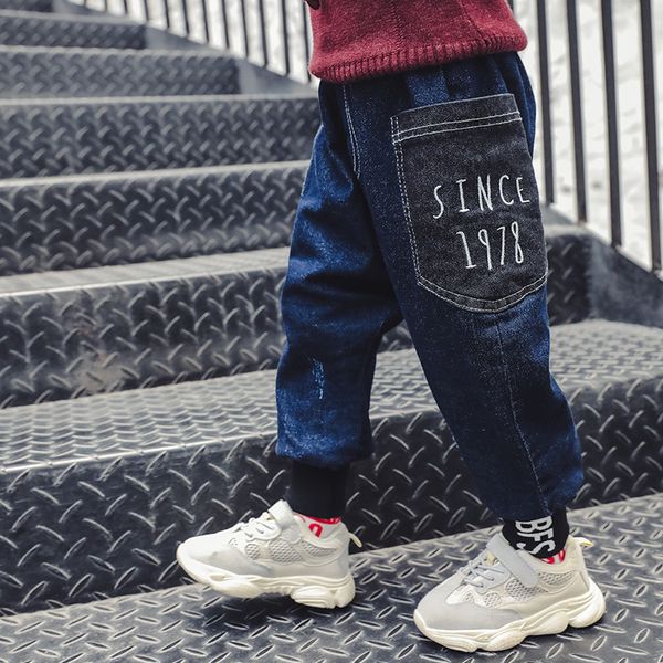

children's clothing new spring and autumn casual jeans boys close trousers baby pants, Blue