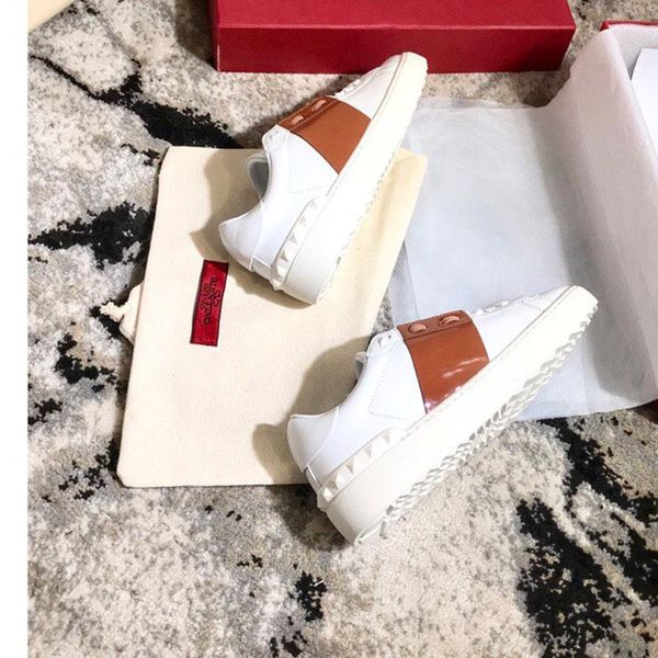 

men shoes white leather open sneaker with blue band ny0s0830 blu g62 trainers sneakers shoes with box c01, Black