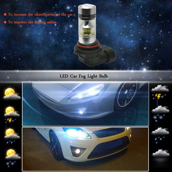 

high power car fog light 20 led 100w 2323 9005 clip professional auto daytime running lights stable performance driving bulb