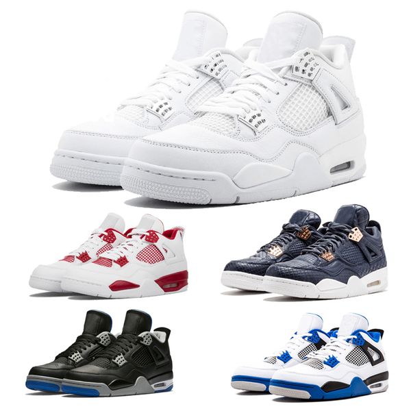 

basketball shoes 4 4s men raptors pure money bred royalty black cat white cement fire toro red mens athletic sport sneaker size 41-47, White;red