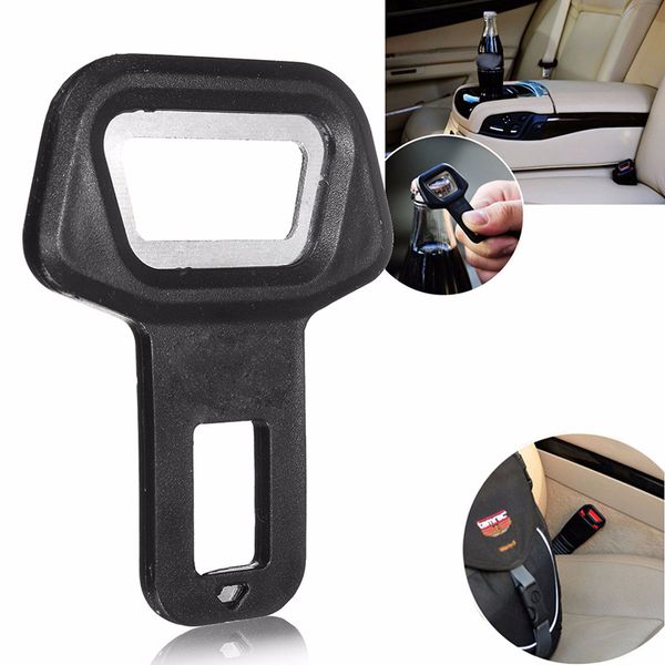 

dual-use car safety belt clip car seat belt buckle vehicle-mounted bottle openers black selling