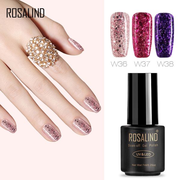 

rosalind gel 1s 7ml diamond glitter w30-50 gel nail polish nail art uv led soak-off glitter semi permanent lacquer
