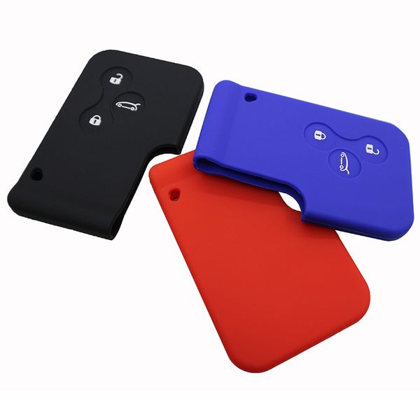 

3 buttons silicone rubber car key fob case cover for megane r.s. scenic remote key shell accessories