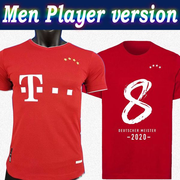 

player version 2020 munich soccer jersey 8 winner shirt #10 sane #9 lewandowski 20/21 men soccer shirt customized football shirt, Black;yellow
