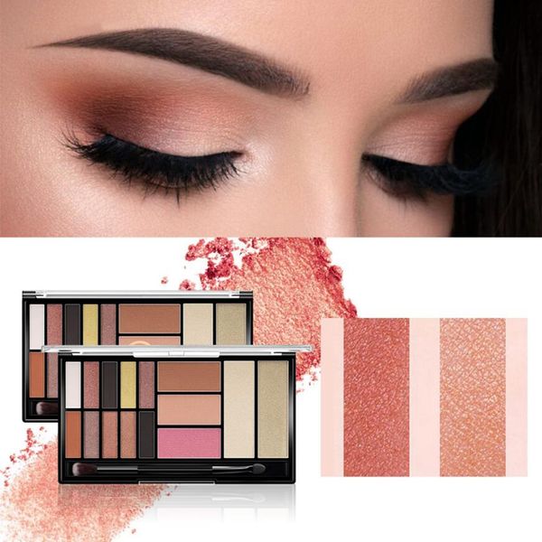 

o.two.o eye makeup waterproof eye shadow palette highlighter glitter blush contour palette 15 shades eyeshadow cosmetics set with brush