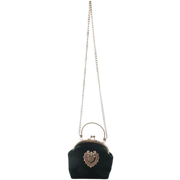 

female pearl handbag vintage velour heart design evening bag wedding party bride bag purse