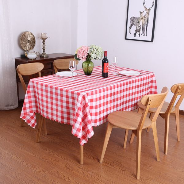 

simple and generous rural style home dining table cloth restaurant rectangular/round picnic plaid cloth red checkered tablecloth