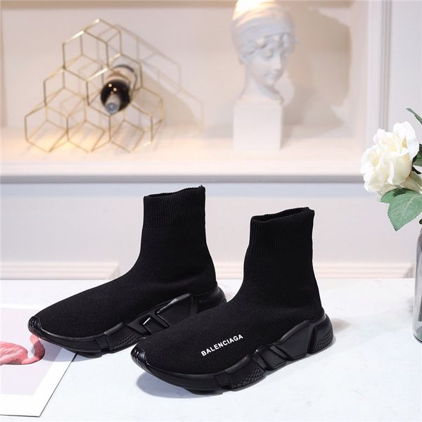 

fashion wild women's shoes luxury high-socks shoes women men 2019 autumn new paris brand couple short tube stretch socks boots 35-45 a6, Black