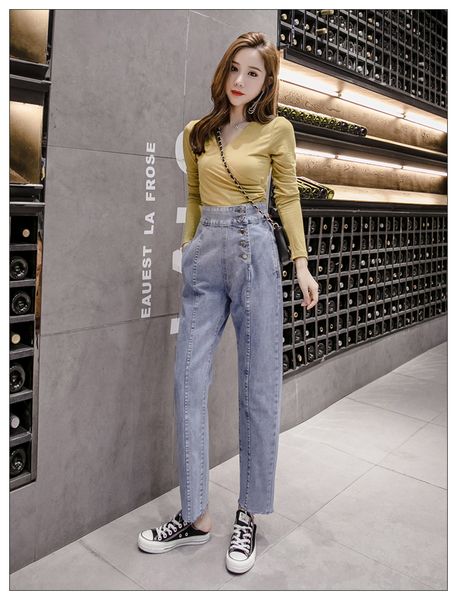 

light blue women's tailored waist and hip princess jeans bk2390