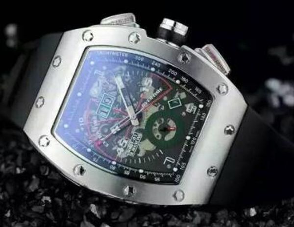 

Luxury brand aaa titanium tainle gla back men mechanical watch luminou rubber date automatic men antique wri twatche chri tma gift