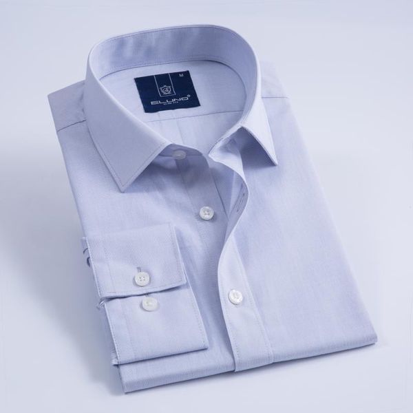 

eluno 2020 men's casual shirt long-sleeved slim fit cotton comfortable business formal solid color big eur size 2xl, White;black