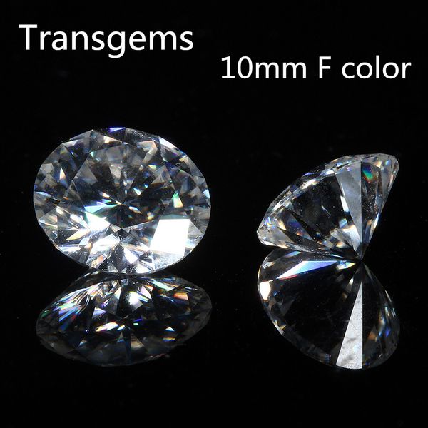 

transgems 1 шт 10 мм f cut moissanites свободные каменные бусины для изготовления ювелирных изделий эквивалентный алмаз 4ct ct moissanite di, Black