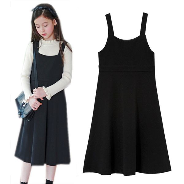 

6 до 18 лет дети подростков без рукавов черный подходят и вспышки осень зима детей комбинезона платья девушки моды полиэстер миди платье, Red;yellow