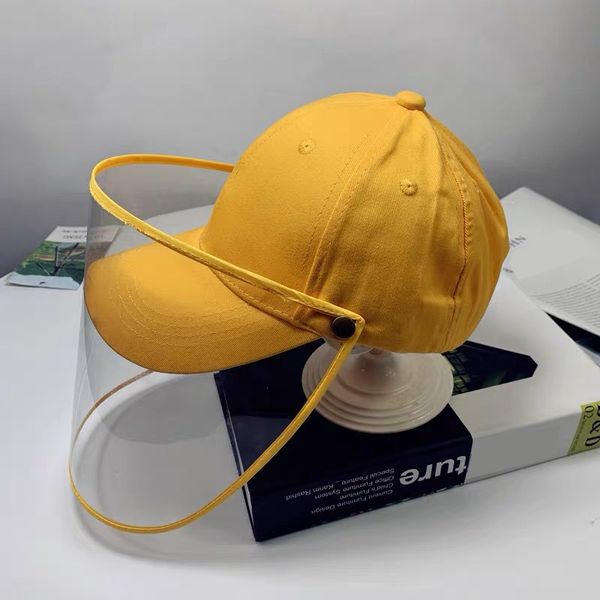 

baby baseball hat anti-spitting infection protective eye cap anti-fog windproof hat anti-saliva face cover cap, Yellow