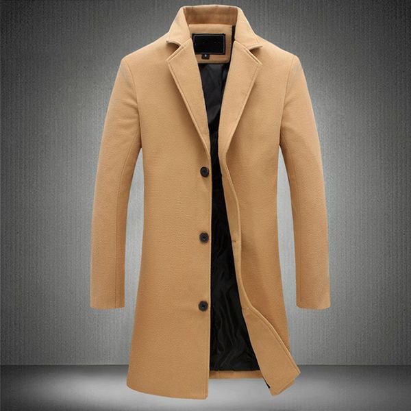 

designer mens trench coats jackets classic windbreaker mens winter coats clothes for men clothing solid color warm long overcoats -5xl, Tan;black