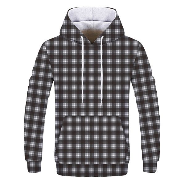 

men's black long sleeve model 3d striped plaid print couple hoodie daily cotton autumn winter polyester