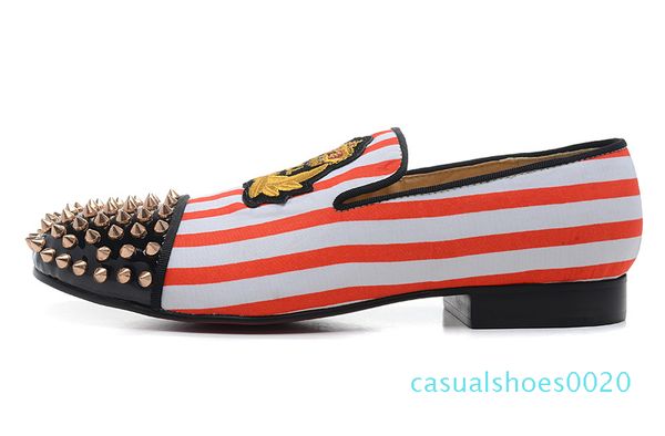 

classic elegant loafers men spooky flat party shoes without shoelace for men womens dynodent spikes toe red bottom wedding sneakers qa20, Black