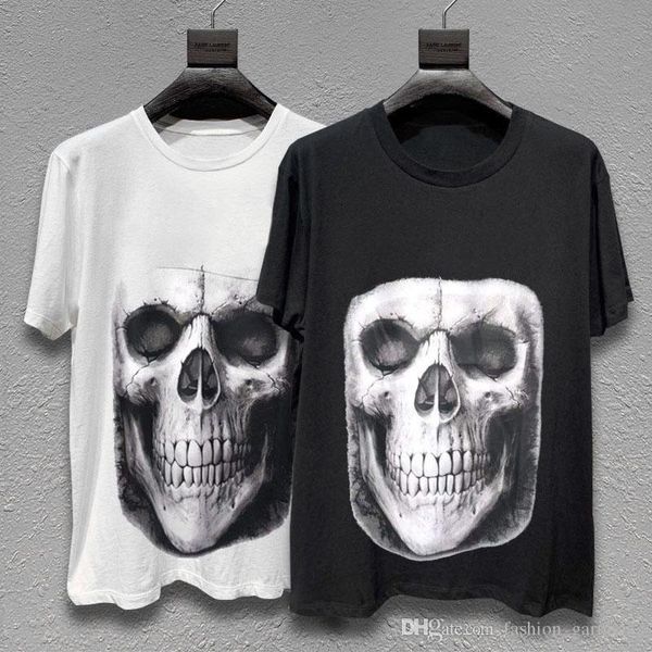 

luxury mens designer t shirt fammous brand men women skull printed summer t shirt black white fashion streetwear short sleeve m-xl, White;black