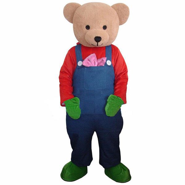 

2019 cartoon cute bear cartoon mascot costume fancy dress ing, Red;yellow